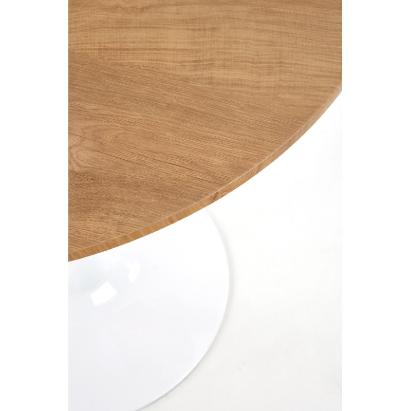 'STING Table Top - Natural, Leg - White' 'STING Table Top - Natural, Leg - White'