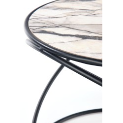 'SUSANNA Set of 2 Benches, White Marble/Black' 'SUSANNA Set of 2 Benches, White Marble/Black'