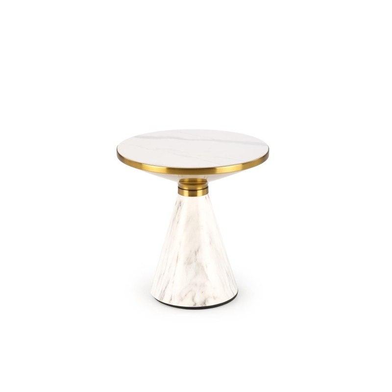 'TALBI White Marble Coffee Table / White / Gold' 'TALBI White Marble Coffee Table / White / Gold'