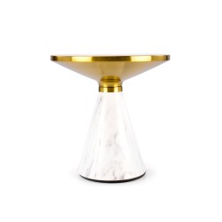 'TALBI White Marble Coffee Table / White / Gold' 'TALBI White Marble Coffee Table / White / Gold'