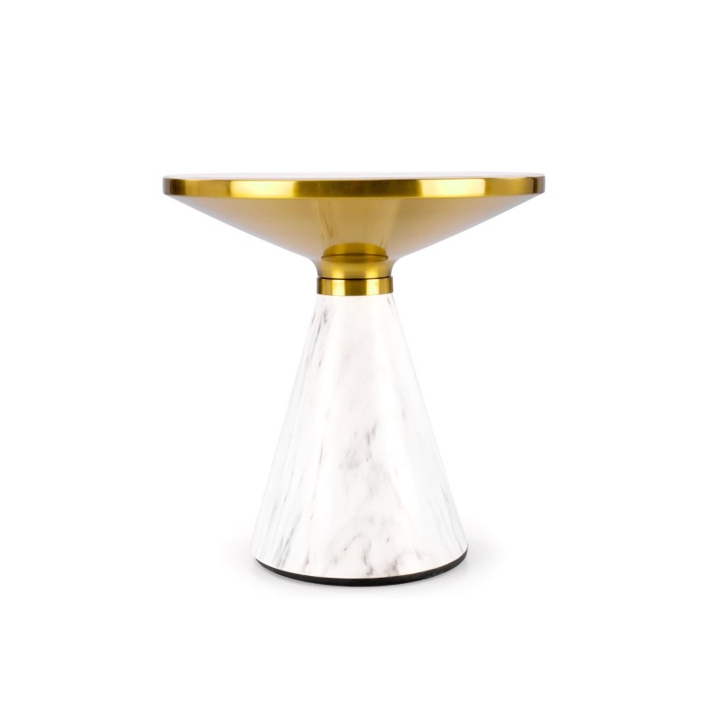 'TALBI White Marble Coffee Table / White / Gold' 'TALBI White Marble Coffee Table / White / Gold'