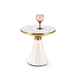 'TALBI White Marble Coffee Table / White / Gold' 'TALBI White Marble Coffee Table / White / Gold'