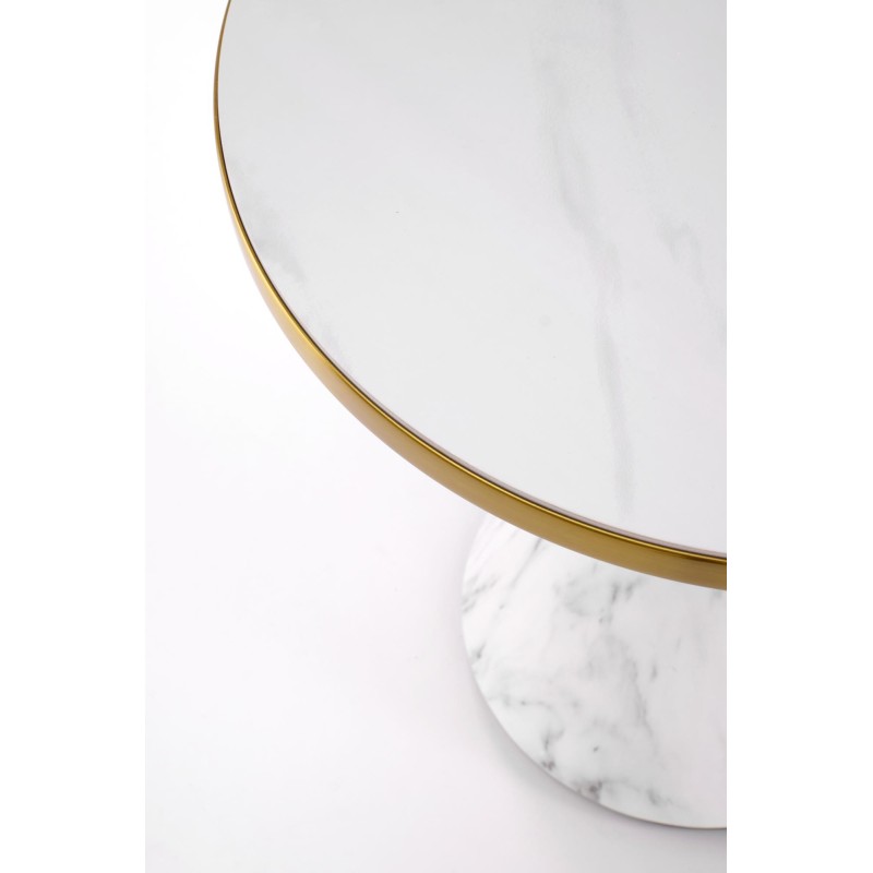 'TALBI White Marble Coffee Table / White / Gold' 'TALBI White Marble Coffee Table / White / Gold'