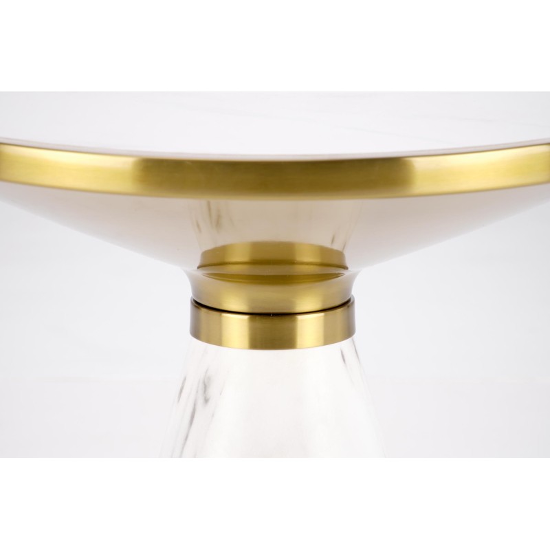 'TALBI White Marble Coffee Table / White / Gold' 'TALBI White Marble Coffee Table / White / Gold'