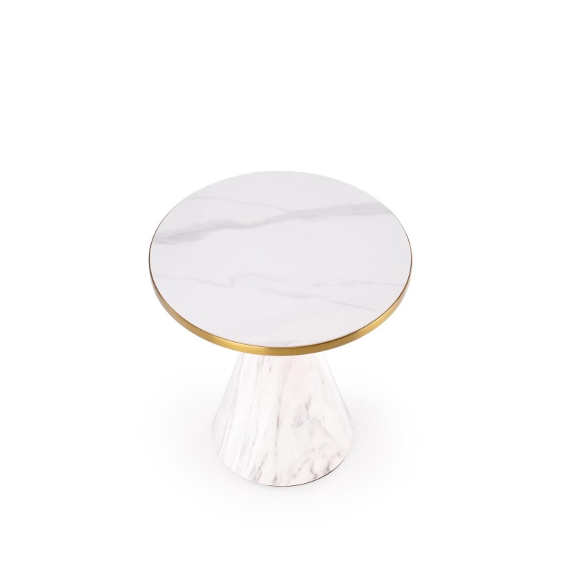 'TALBI White Marble Coffee Table / White / Gold' 'TALBI White Marble Coffee Table / White / Gold'