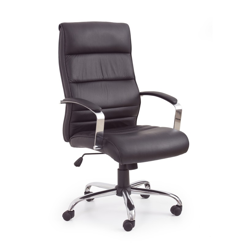 'TEXAS Black Office Chair - Leather'