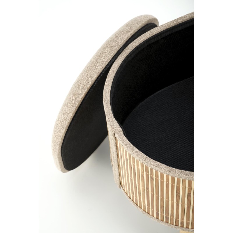 'TICO Set of 2 Poufs with Storage Function, Beige' 'TICO Set of 2 Poufs with Storage Function, Beige'