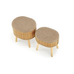 'TICO Set of 2 Poufs with Storage Function, Beige' 'TICO Set of 2 Poufs with Storage Function, Beige'