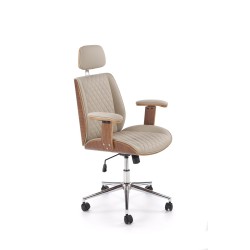 'TIMBER Walnut/Beige Office Armchair'
