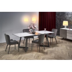 'TIZIANO Extendable Table, Top - Light Ash / Dark Ash, Legs - Dark Ash'