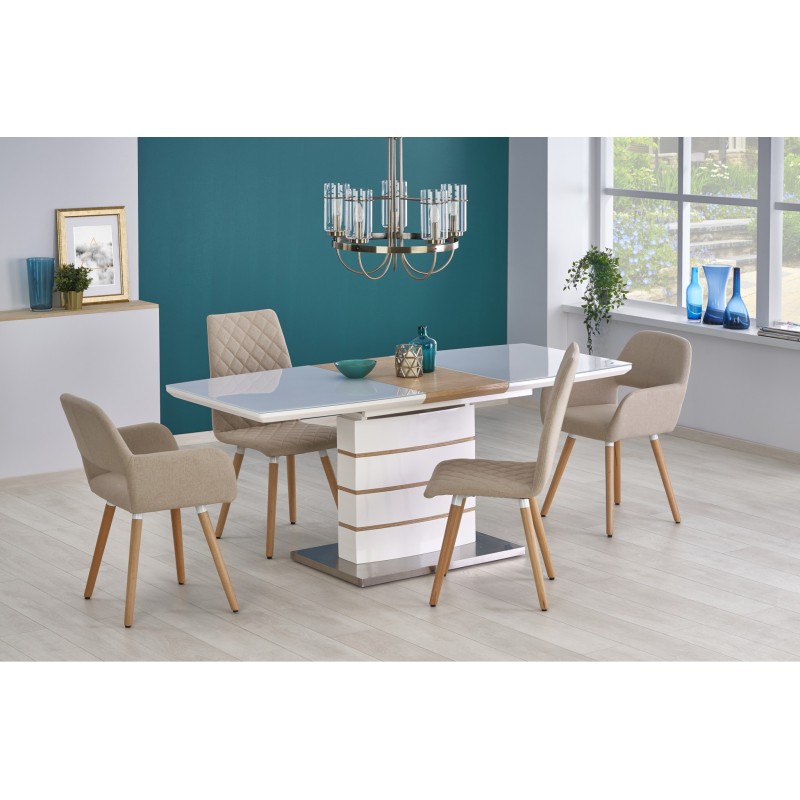 'TORONTO Extendable Table White / Golden Oak' 'TORONTO Extendable Table White / Golden Oak'