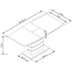 'TORONTO Extendable Table White / Golden Oak' 'TORONTO Extendable Table White / Golden Oak'