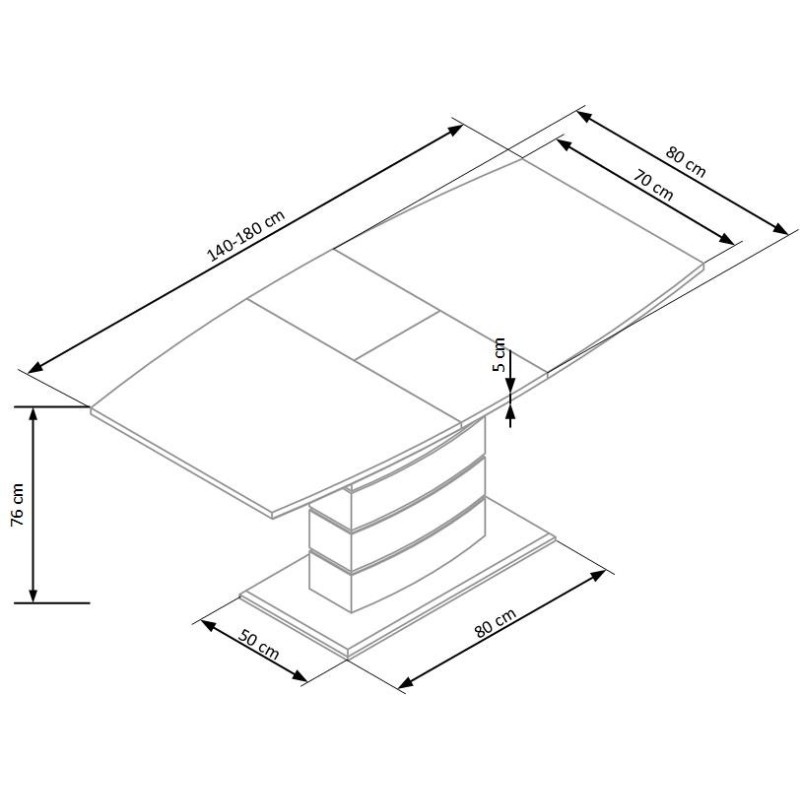 'TORONTO Extendable Table White / Golden Oak' 'TORONTO Extendable Table White / Golden Oak'