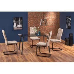 'TRAX Table Top - Smoked, Legs - Black'