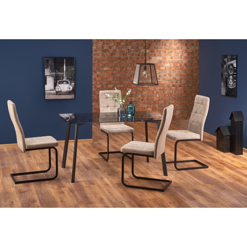 'TRAX Table Top - Smoked, Legs - Black' 'TRAX Table Top - Smoked, Legs - Black'