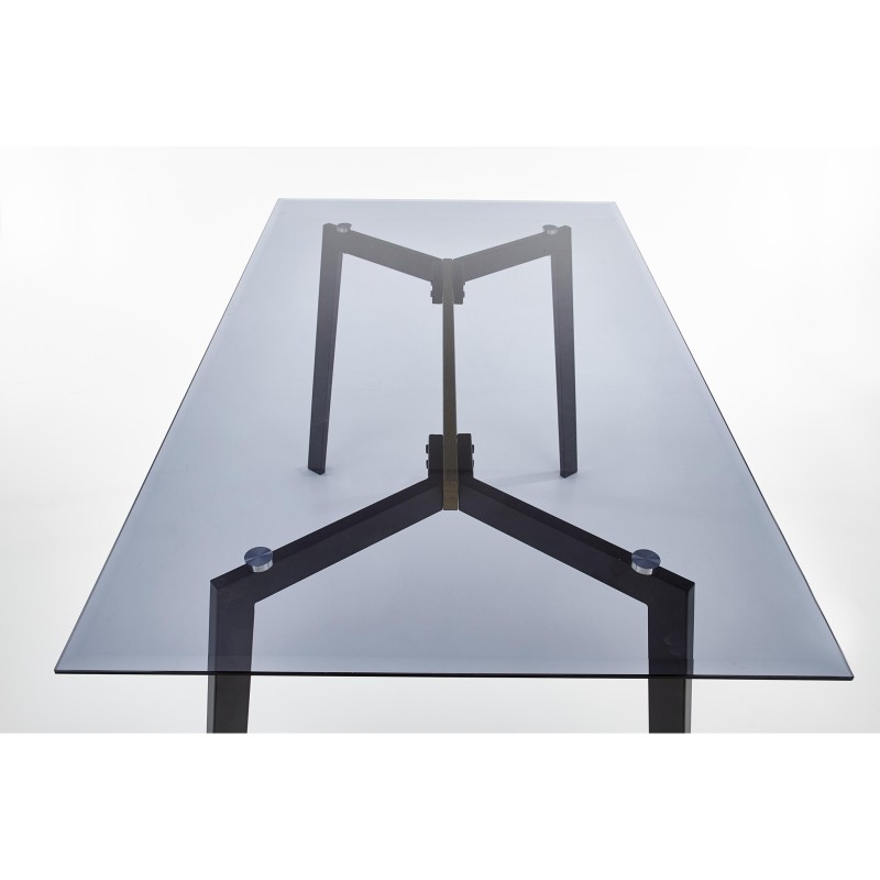 'TRAX Table Top - Smoked, Legs - Black' 'TRAX Table Top - Smoked, Legs - Black'