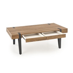 'TULUZA Honey Walnut / Black Coffee Table' 'TULUZA Honey Walnut / Black Coffee Table'