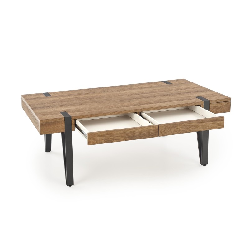 'TULUZA Honey Walnut / Black Coffee Table' 'TULUZA Honey Walnut / Black Coffee Table'