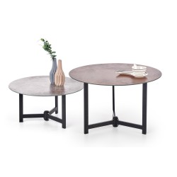 'TWINS set of 2 benches, color: graphite / brown / black'