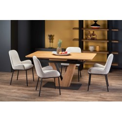 'UMBERTO Extendable Table Top - Natural Oak, Leg - Natural Oak / Black'