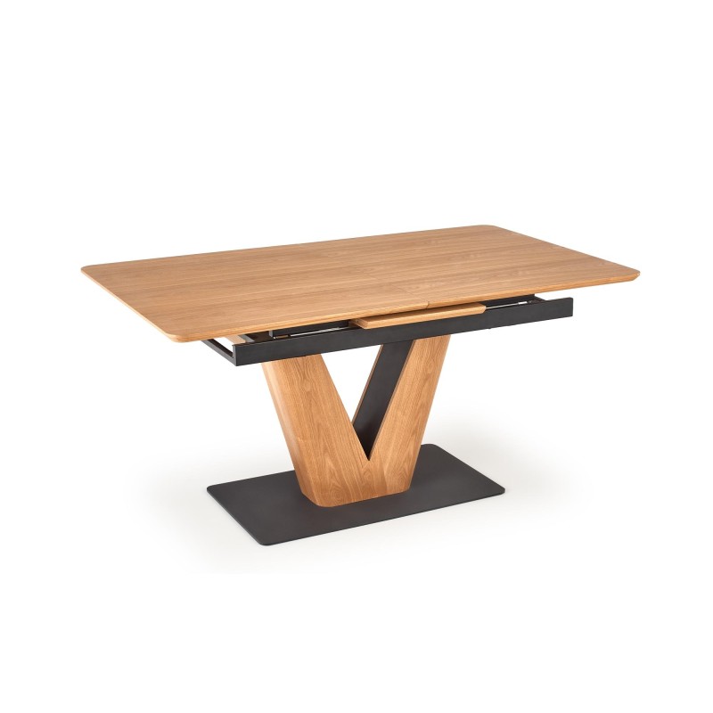 'UMBERTO Extendable Table Top - Natural Oak, Leg - Natural Oak / Black' 'UMBERTO Extendable Table Top - Natural Oak, Leg - Natural Oak / Black'