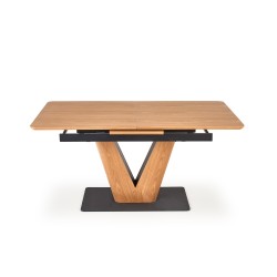 'UMBERTO Extendable Table Top - Natural Oak, Leg - Natural Oak / Black' 'UMBERTO Extendable Table Top - Natural Oak, Leg - Natural Oak / Black'
