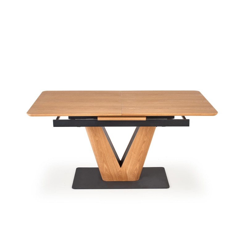 'UMBERTO Extendable Table Top - Natural Oak, Leg - Natural Oak / Black' 'UMBERTO Extendable Table Top - Natural Oak, Leg - Natural Oak / Black'