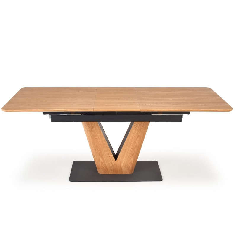 'UMBERTO Extendable Table Top - Natural Oak, Leg - Natural Oak / Black' 'UMBERTO Extendable Table Top - Natural Oak, Leg - Natural Oak / Black'
