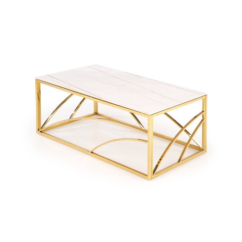 'UNIVERSE 3 Coffee Table, White Marble / Gold' 'UNIVERSE 3 Coffee Table, White Marble / Gold'