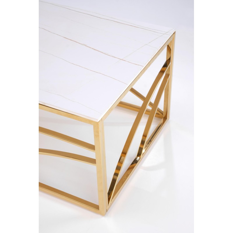'UNIVERSE 3 Coffee Table, White Marble / Gold' 'UNIVERSE 3 Coffee Table, White Marble / Gold'