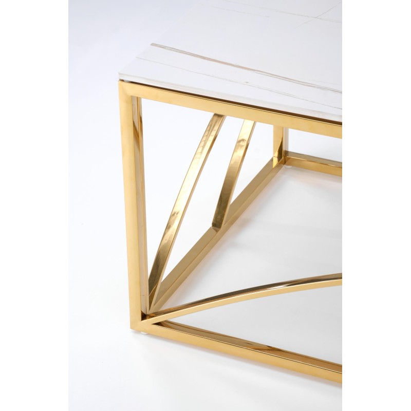 'UNIVERSE 3 Coffee Table, White Marble / Gold' 'UNIVERSE 3 Coffee Table, White Marble / Gold'