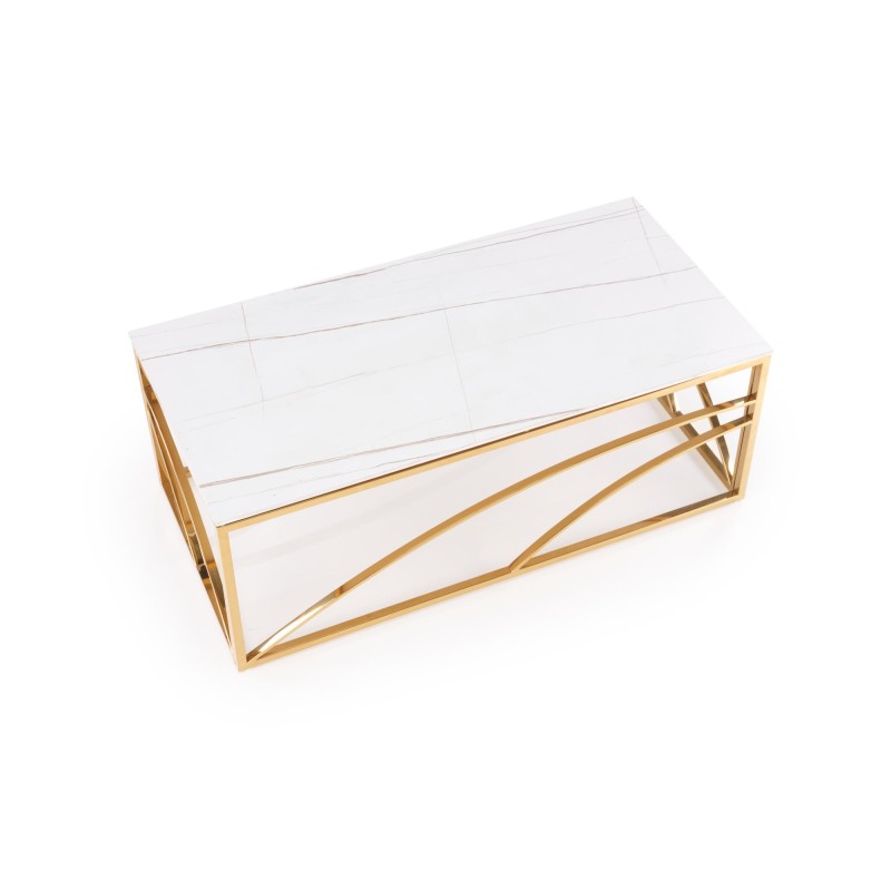 'UNIVERSE 3 Coffee Table, White Marble / Gold' 'UNIVERSE 3 Coffee Table, White Marble / Gold'