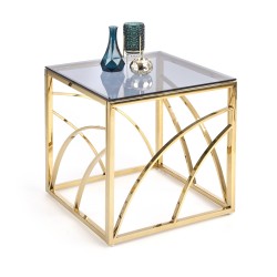 'UNIVERSE SQUARE Coffee Table, Frame - Gold, Glass - Smoked'