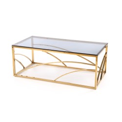 'UNIVERSE SQUARE Coffee Table, Frame - Gold, Glass - Smoked' 'UNIVERSE SQUARE Coffee Table, Frame - Gold, Glass - Smoked'