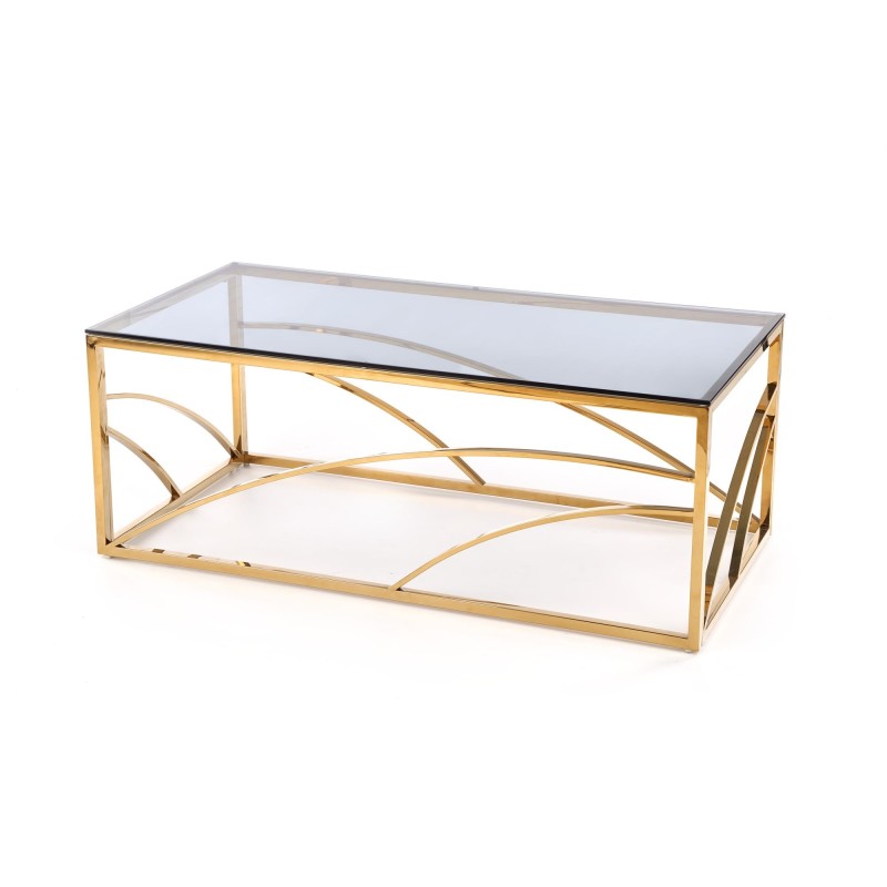 'UNIVERSE SQUARE Coffee Table, Frame - Gold, Glass - Smoked' 'UNIVERSE SQUARE Coffee Table, Frame - Gold, Glass - Smoked'