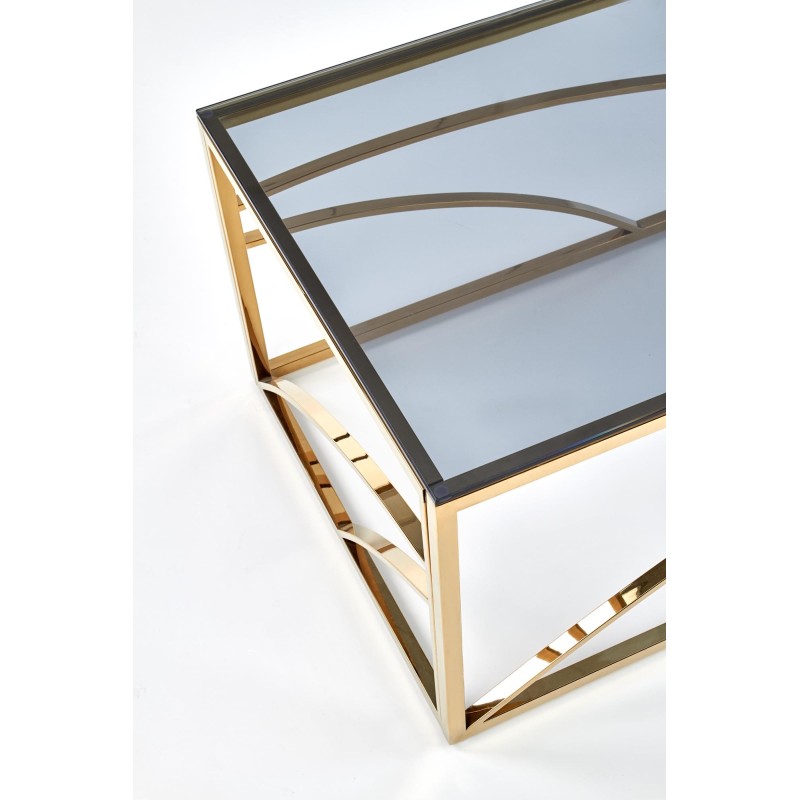 'UNIVERSE SQUARE Coffee Table, Frame - Gold, Glass - Smoked' 'UNIVERSE SQUARE Coffee Table, Frame - Gold, Glass - Smoked'