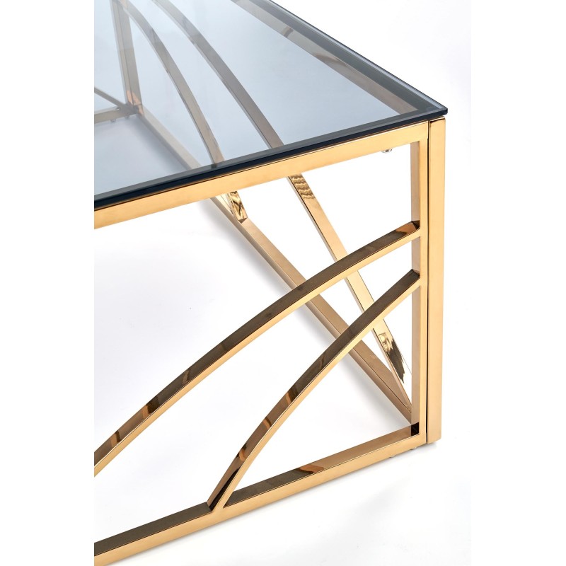 'UNIVERSE SQUARE Coffee Table, Frame - Gold, Glass - Smoked' 'UNIVERSE SQUARE Coffee Table, Frame - Gold, Glass - Smoked'