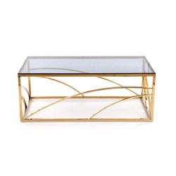 'UNIVERSE SQUARE Coffee Table, Frame - Gold, Glass - Smoked' 'UNIVERSE SQUARE Coffee Table, Frame - Gold, Glass - Smoked'