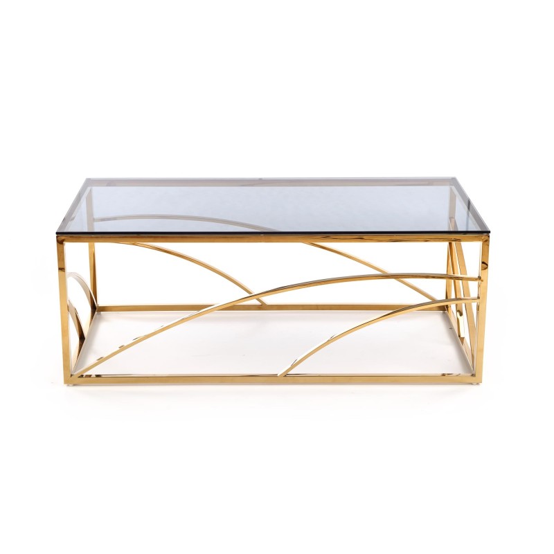 'UNIVERSE SQUARE Coffee Table, Frame - Gold, Glass - Smoked' 'UNIVERSE SQUARE Coffee Table, Frame - Gold, Glass - Smoked'