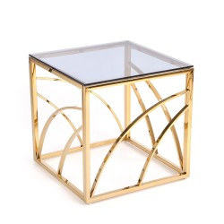 'UNIVERSE SQUARE Coffee Table, Frame - Gold, Glass - Smoked' 'UNIVERSE SQUARE Coffee Table, Frame - Gold, Glass - Smoked'
