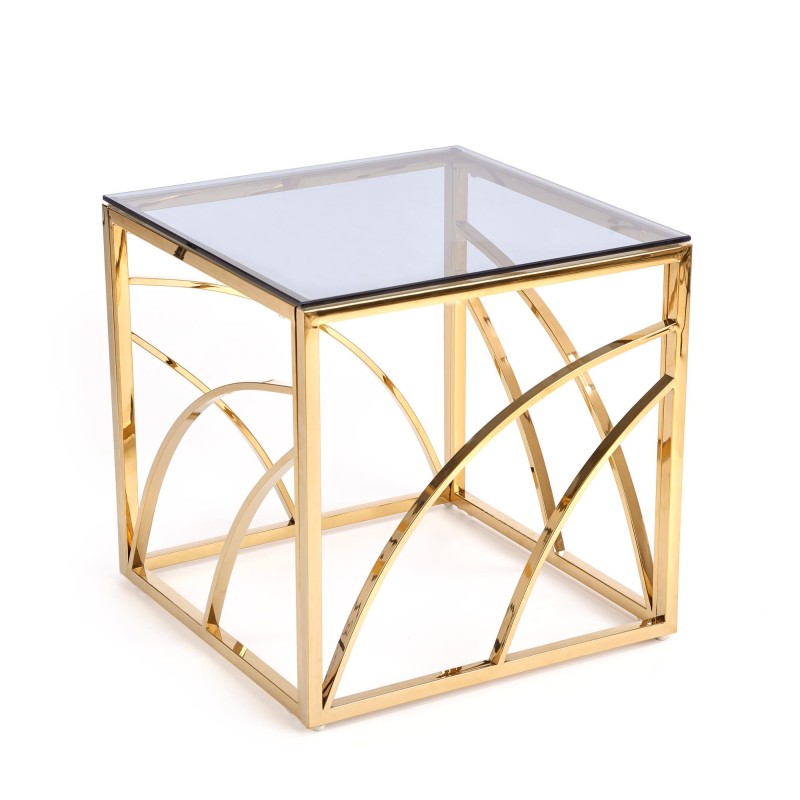 'UNIVERSE SQUARE Coffee Table, Frame - Gold, Glass - Smoked' 'UNIVERSE SQUARE Coffee Table, Frame - Gold, Glass - Smoked'