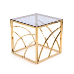 'UNIVERSE SQUARE Coffee Table, Frame - Gold, Glass - Smoked' 'UNIVERSE SQUARE Coffee Table, Frame - Gold, Glass - Smoked'