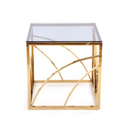 'UNIVERSE SQUARE Coffee Table, Frame - Gold, Glass - Smoked' 'UNIVERSE SQUARE Coffee Table, Frame - Gold, Glass - Smoked'