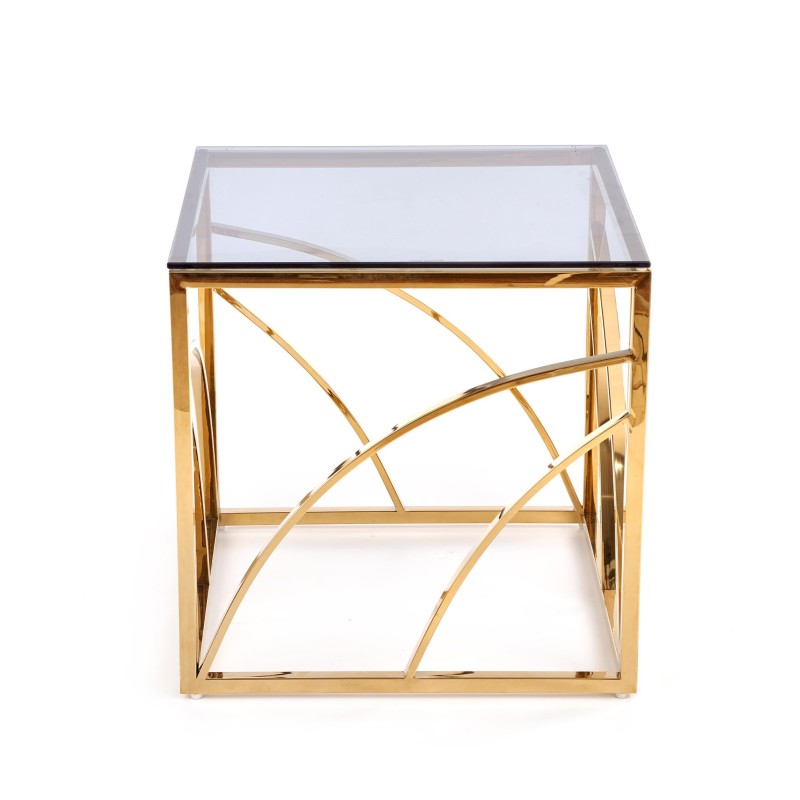'UNIVERSE SQUARE Coffee Table, Frame - Gold, Glass - Smoked' 'UNIVERSE SQUARE Coffee Table, Frame - Gold, Glass - Smoked'