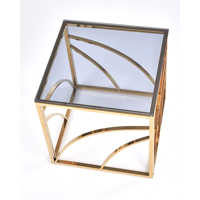 'UNIVERSE SQUARE Coffee Table, Frame - Gold, Glass - Smoked' 'UNIVERSE SQUARE Coffee Table, Frame - Gold, Glass - Smoked'