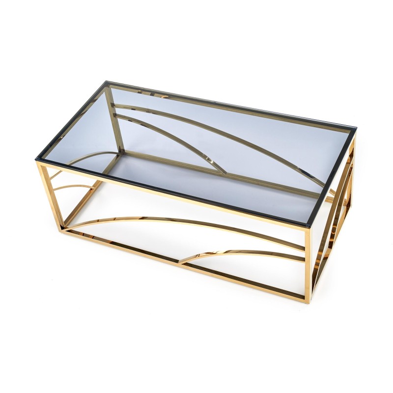 'UNIVERSE SQUARE Coffee Table, Frame - Gold, Glass - Smoked' 'UNIVERSE SQUARE Coffee Table, Frame - Gold, Glass - Smoked'