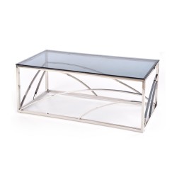 'UNIVERSE Coffee Table, Frame - Silver, Glass - Smoked' 'UNIVERSE Coffee Table, Frame - Silver, Glass - Smoked'