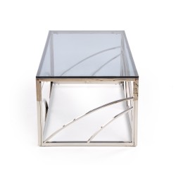'UNIVERSE Coffee Table, Frame - Silver, Glass - Smoked' 'UNIVERSE Coffee Table, Frame - Silver, Glass - Smoked'
