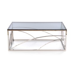 'UNIVERSE Coffee Table, Frame - Silver, Glass - Smoked' 'UNIVERSE Coffee Table, Frame - Silver, Glass - Smoked'