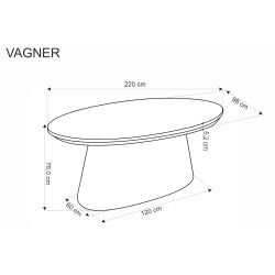 VAGNER stół orzechowy (2p 1szt) VAGNER stół orzechowy (2p 1szt)